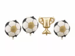 PartyDeco Football & Trophy 13" Garland Foils 4pc