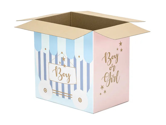 PartyDeco Balloon Box Boy Or Girl 60x40x60cm