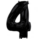 Anagram Foil Balloon Black 34" Number 4