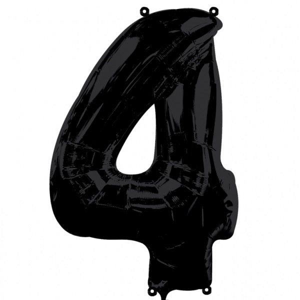 Anagram Foil Balloon Black 34" Number 4