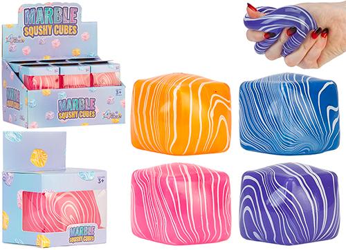 Marble Cube Squishy 5cm (Asst Colours) 12pk