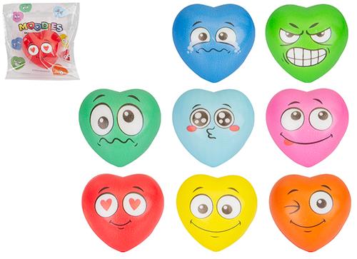 Colourful Heart Squishy 4cm 24pk