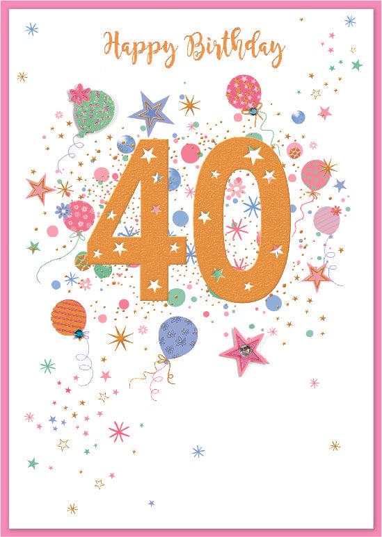 Isabel's Garden C50 Birthday Age 40 6pk
