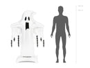 PartyDeco Standing Ghost 65" Air Fill Foil Balloon