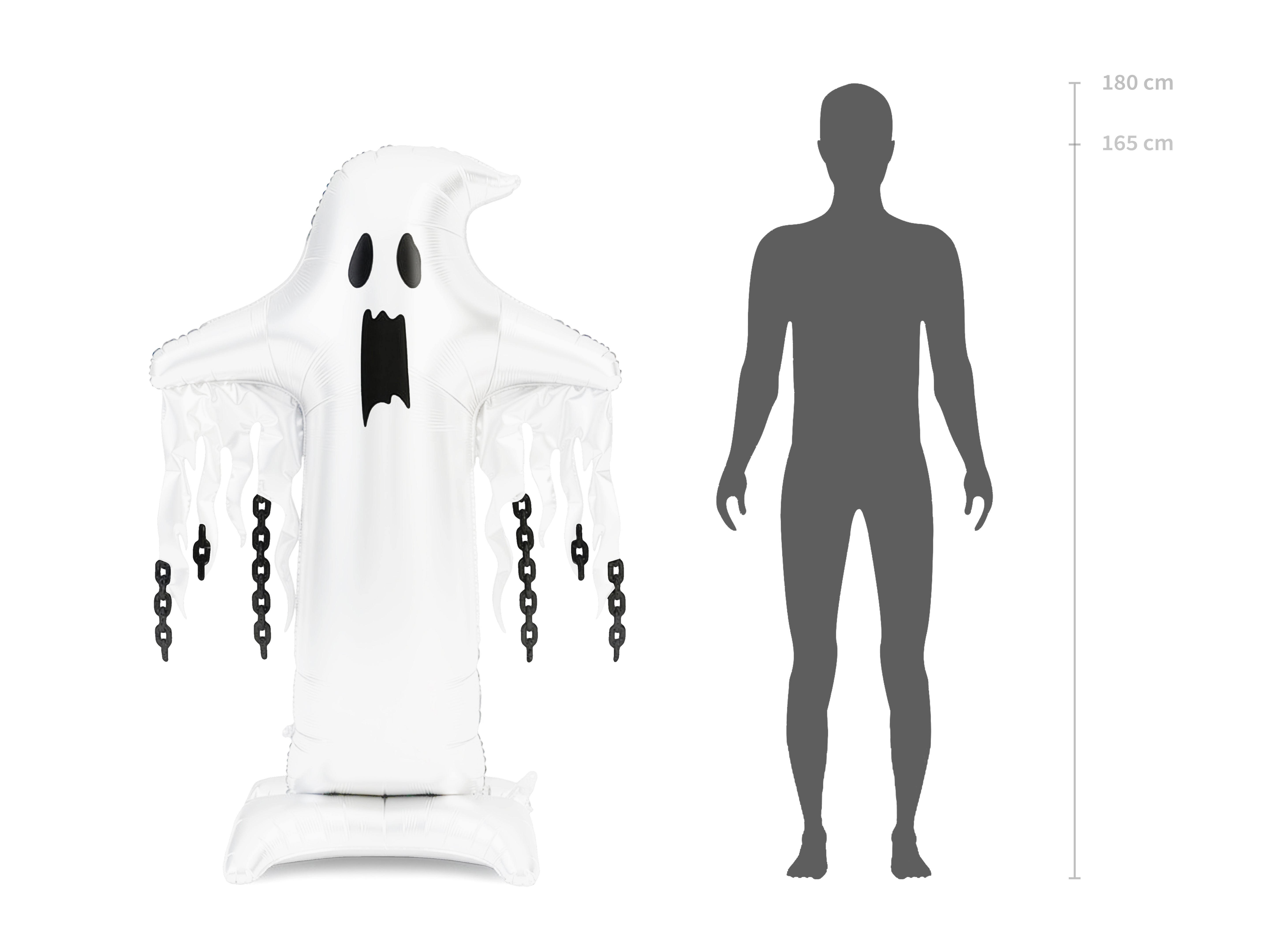 PartyDeco Standing Ghost 65" Air Fill Foil Balloon