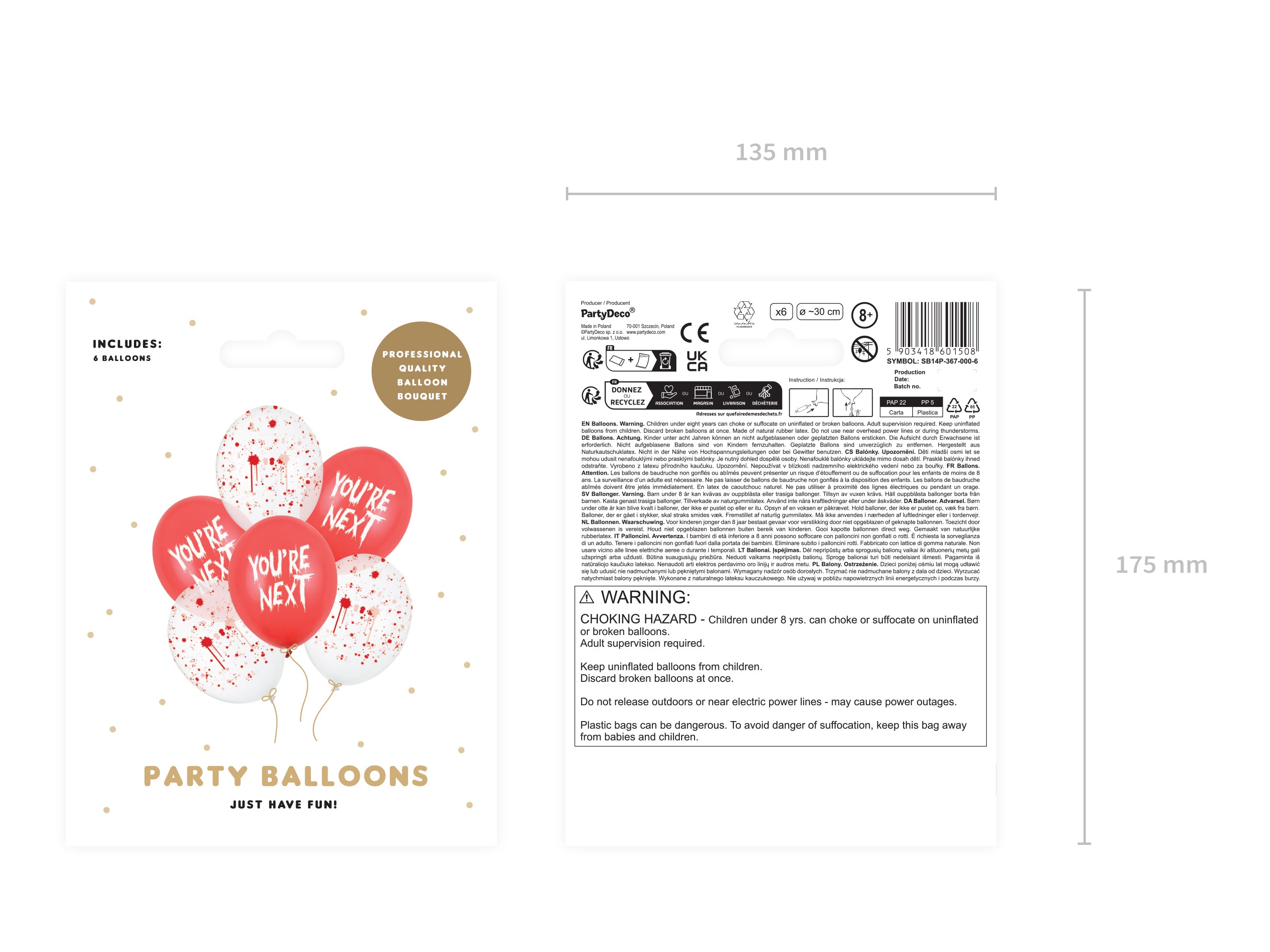 PartyDeco You're Next 11" Latex Balloons 6pk
