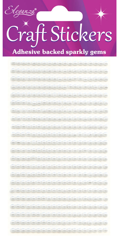 Eleganza Pearl Stickers White 3mm 418pcs
