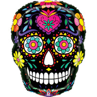 Grabo Mighty Black Sugar Skull 22" Foil Balloon