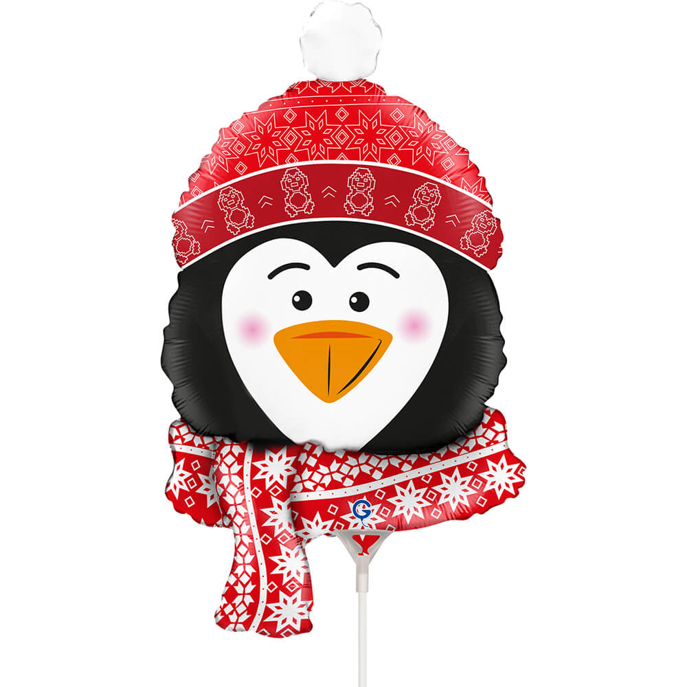 Grabo Sweet Penguin Head 14" Air Fill Foil Balloon