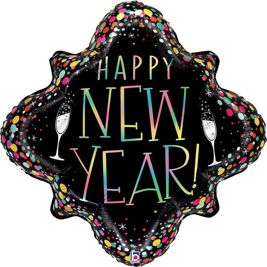 Grabo New Year Confetti Frame 24" Foil Balloon