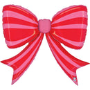 Grabo Striped Red Bow 41" Foil Balloon