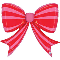 Grabo Striped Red Bow 41" Foil Balloon