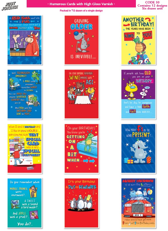 Simon Elvin Birthday Humour 6pk