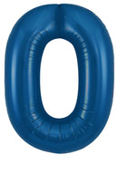 Oaktree Foil Balloon Metallic Navy 34" Number 0