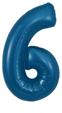Oaktree Foil Balloon Metallic Navy 34" Number 6
