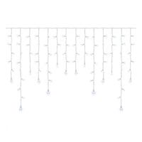 LED Timer Icicle Curtain Lights White