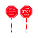 Uncle Bills Limited Santa Stop Here sign with LED timer, seasonal decoration, 56.5cm festive holiday sign with lights