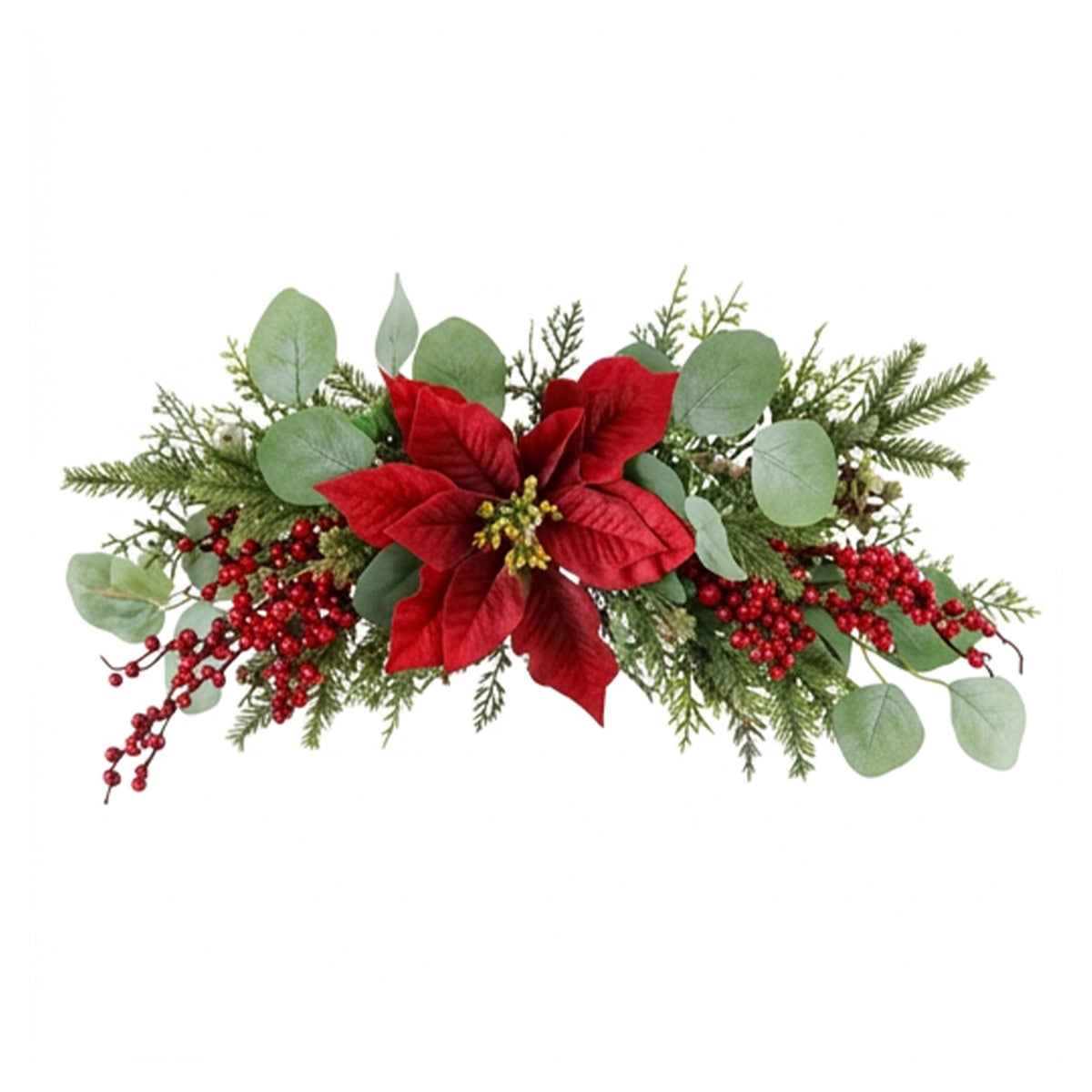 Hanging Poinsettia Foliage Swag