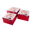 Gift Box Santa & Snowman Medium Set of 3