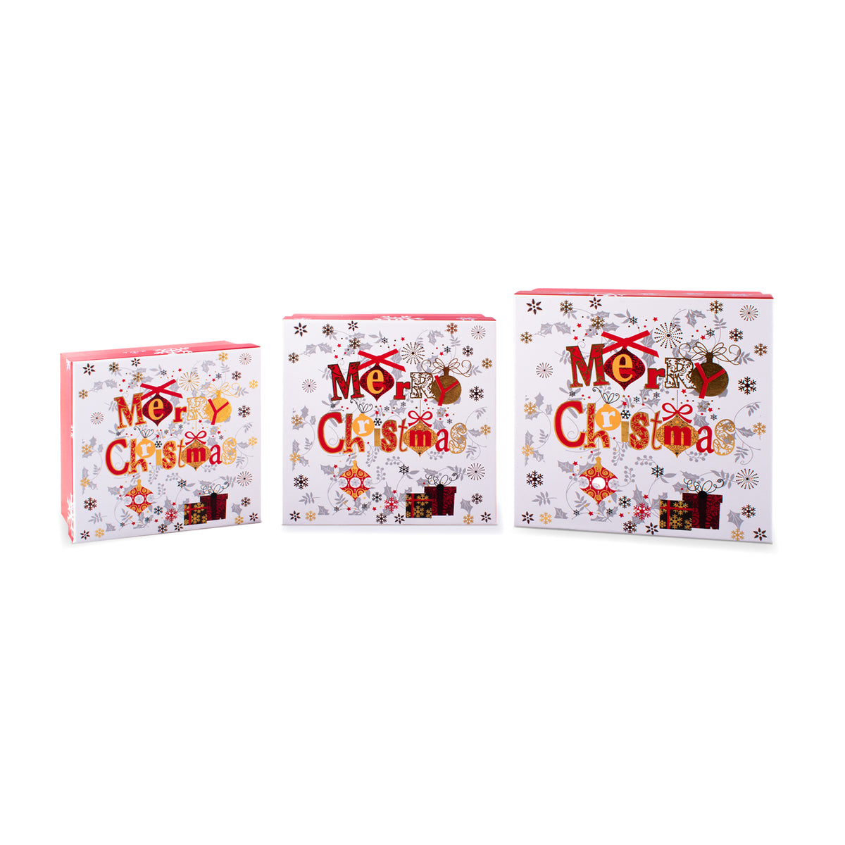 Gift Box Santa & Snowman Medium Set of 3