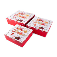 Gift Box Santa & Snowman Large Set of 3