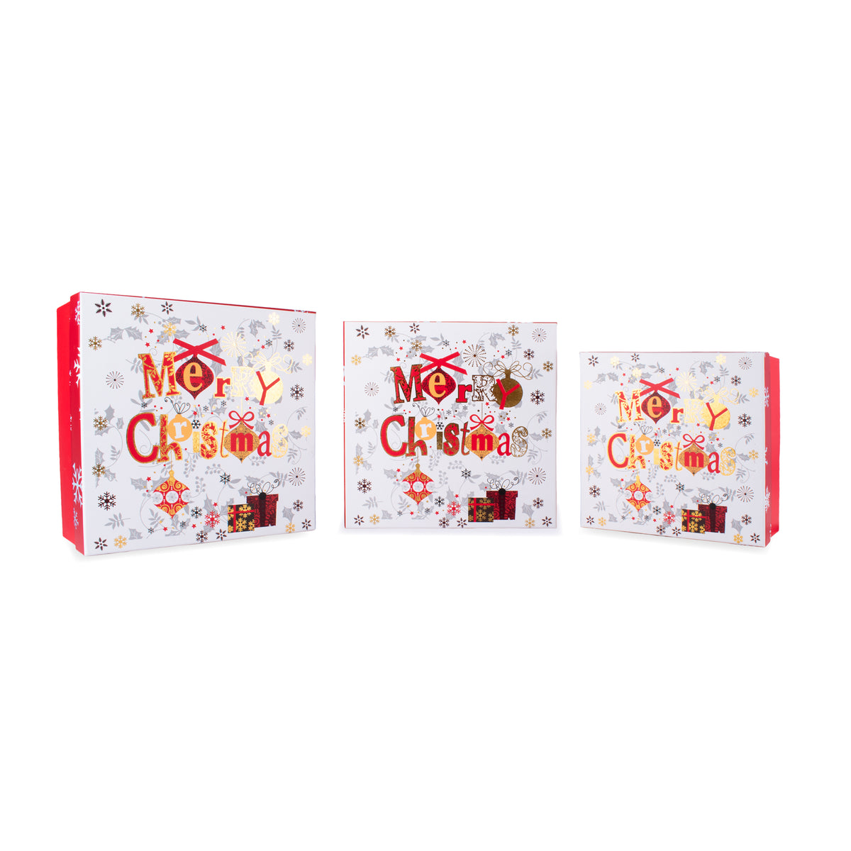 Gift Box Santa & Snowman Large Set of 3