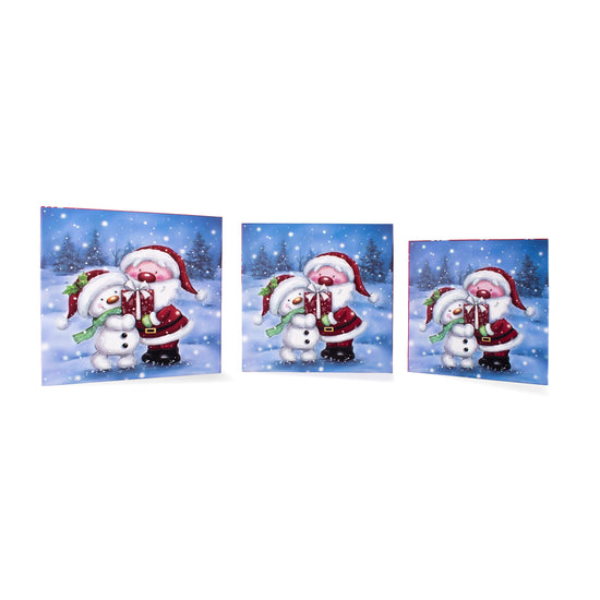 Gift Box Cute Santa Large Set of 3