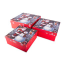 Gift Box Santa/Snowman Traditional Large Set of 3