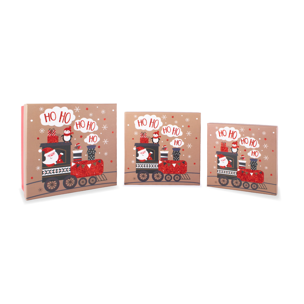Gift Box Santa'sTrain Medium Set of 3