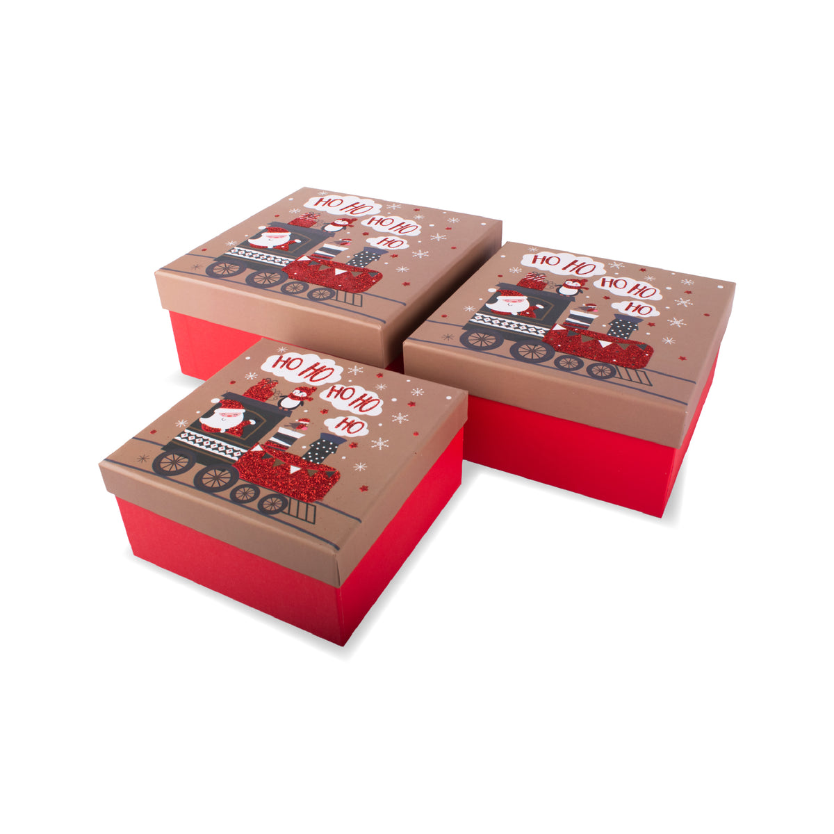 Gift Box Santa'sTrain Large Set of 3