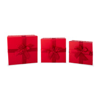Gift Box Red With Spots Medium Set of 3