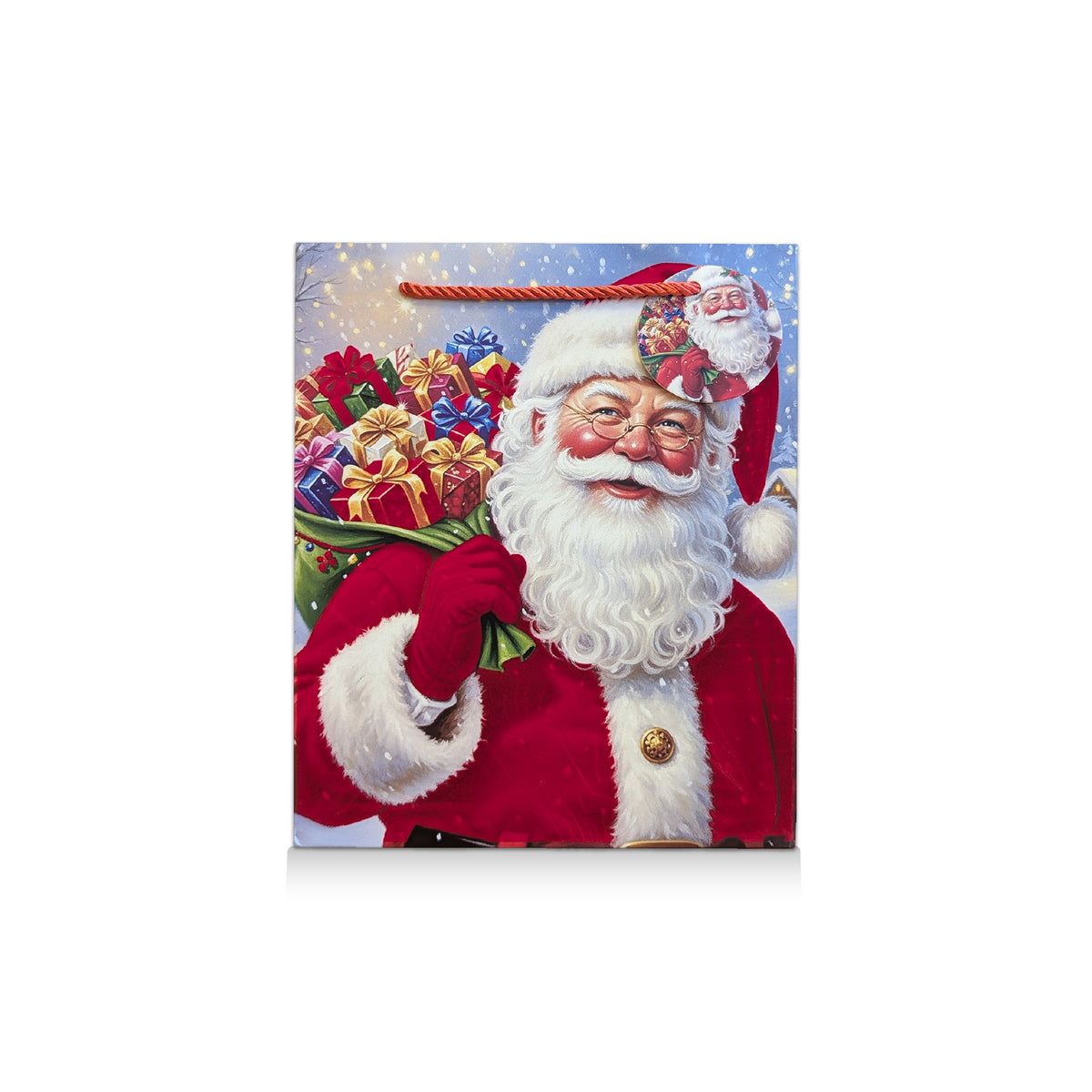 Gift Bag Traditional Santa Medium 6pk