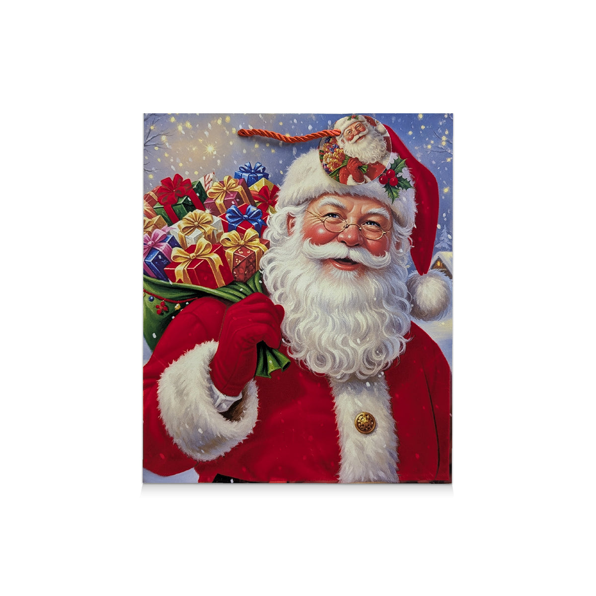 Gift Bag Traditional Santa Large 6pk