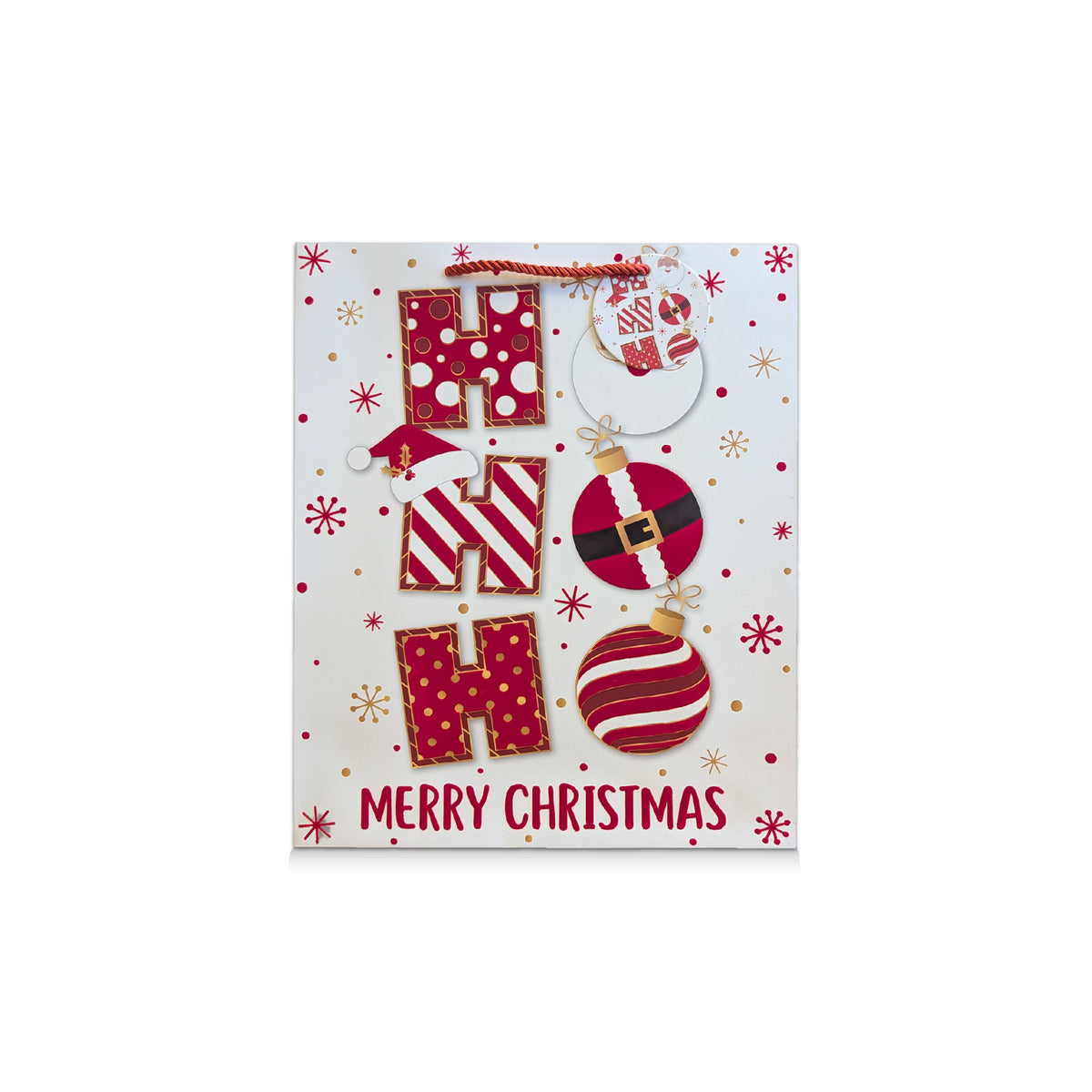 Gift Bag Ho Ho Ho Santa Medium 6pk