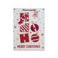 Gift Bag Ho Ho Ho Santa Extra Large 6pk