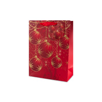Red Baubles Gift Bag Medium 6pk