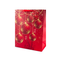 Red Baubles Gift Bag Large 6pk