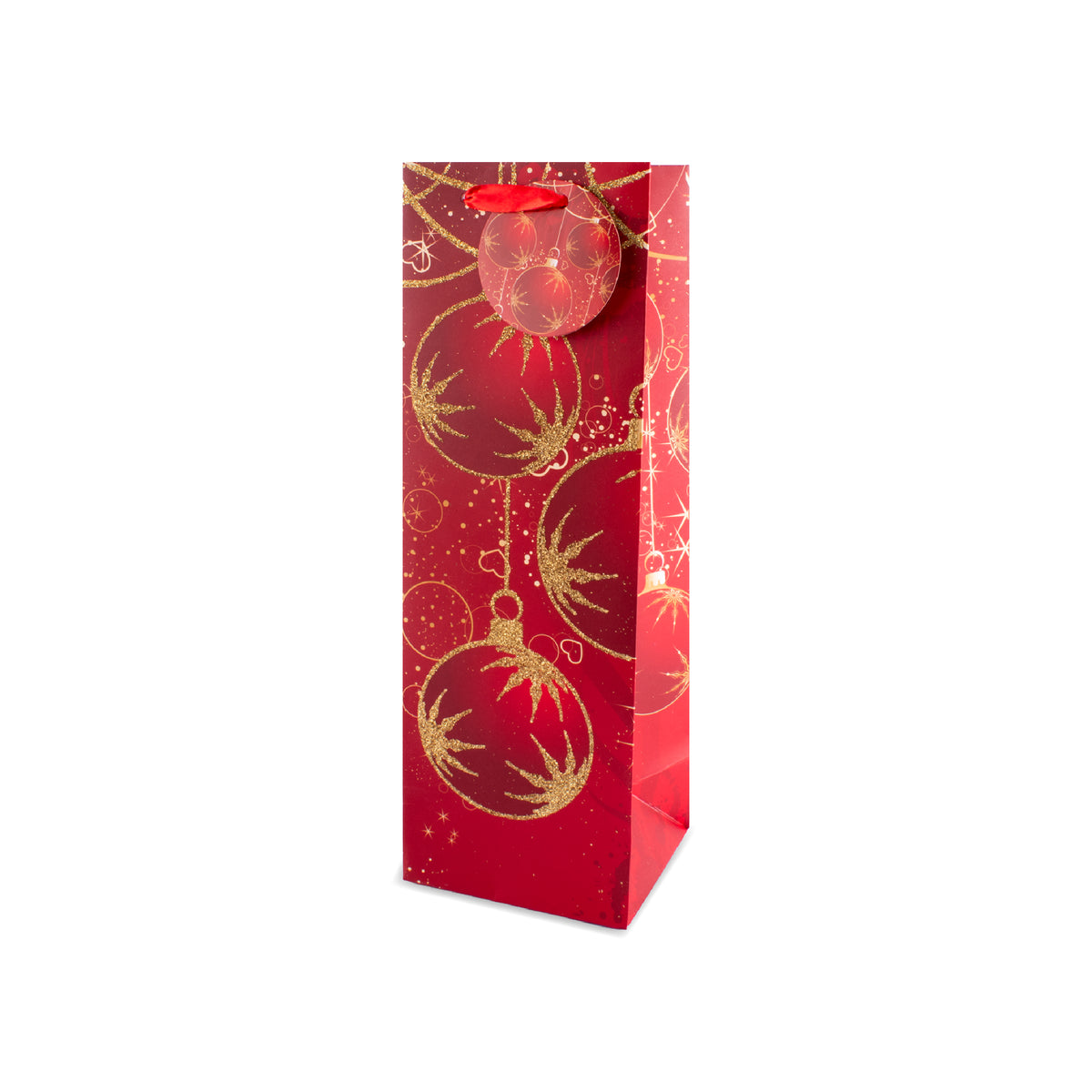 Red Baubles Gift Bag Bottle 6pk
