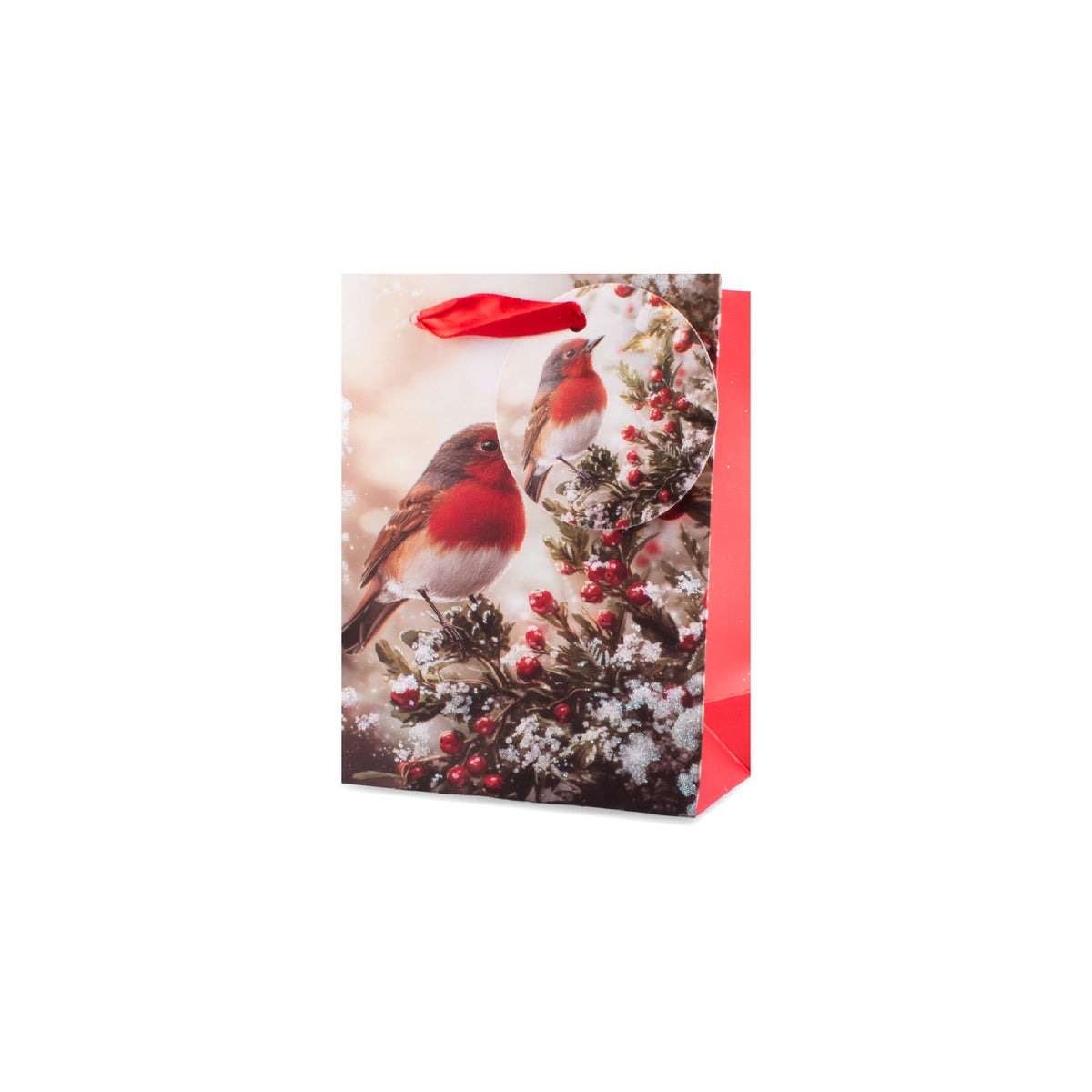 Glitter Robin Gift Bag Small 6pk