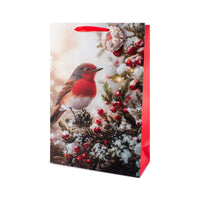 Glitter Robin Gift Bag Extra Large 6pk