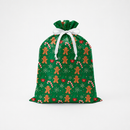 Tiger Feet Drawstring Gift Sack Gingerbread 6pk in festive gingerbread design