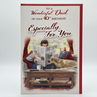 Tiger Feet C75 Birthday Dad Age 40 6pk party decorations in a celebratory design