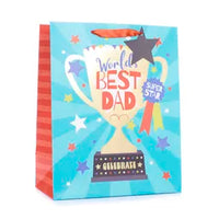 Tiger Feet 6 Pack Gift Bag Worlds Best Dad Large