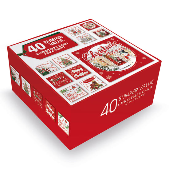 Tiger Feet Christmas Square Boxed Cards 24x40pk