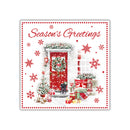 Tiger Feet Christmas Square Boxed Cards 24x40pk