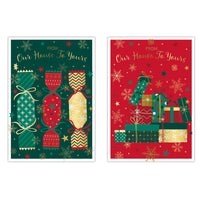 Tiger Feet Poppyhill C50 Christmas House To House 12pk Christmas cards displayed in packaging
