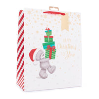 Gift Bag Bear W/Presents Medium 12pk
