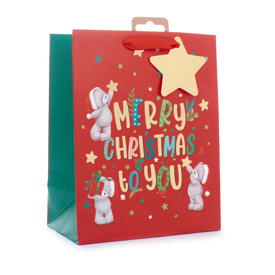 Gift Bag Bears W/Text Medium 12pk