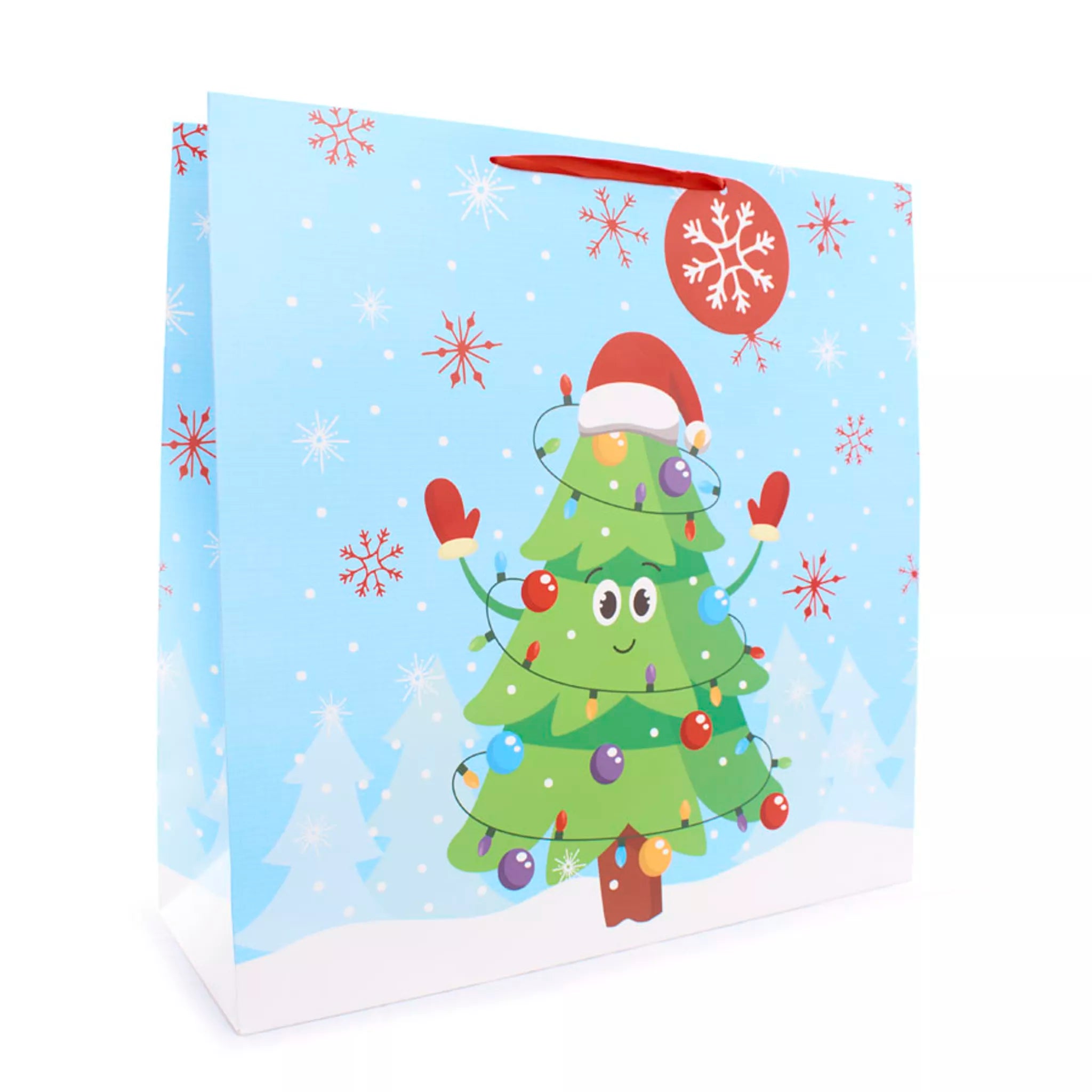 Gift Bag Christmas Tree Giant Square 12pk