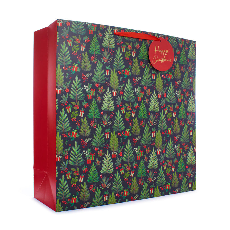 Gift Bag Trees Multi Giant Square 12pk